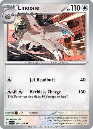 Linoone (168) Reverse Holofoil - Obsidian Flames