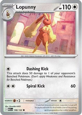 Lopunny (108) Reverse Holofoil - Mega Evolution