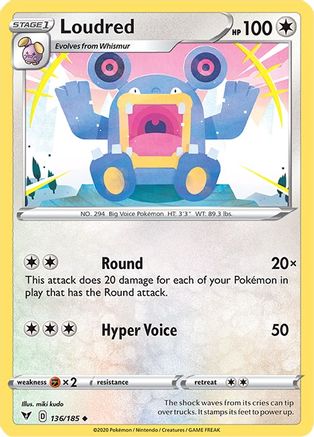 Loudred (136) Reverse Holofoil - Vivid Voltage