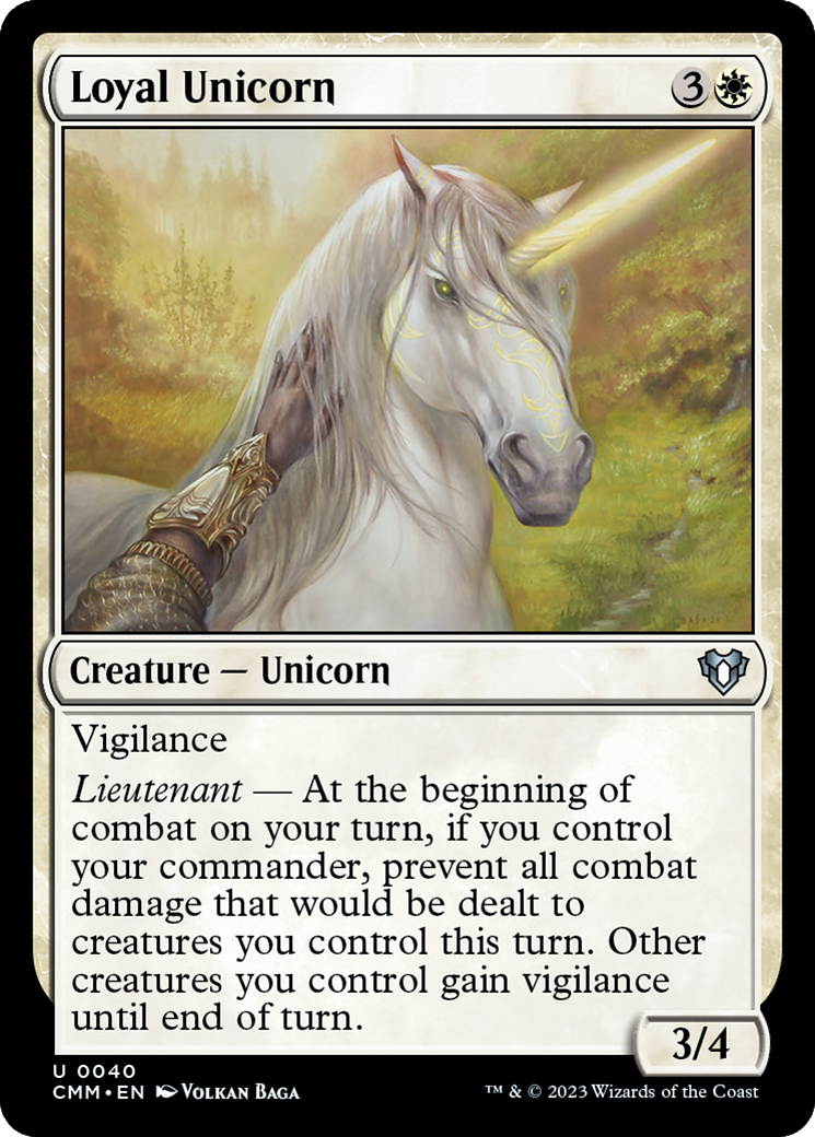 Loyal Unicorn (040) - Commander Masters