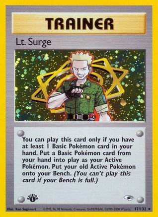 Lt. Surge (17) (1st Edition) Holofoil - Gym Heroes