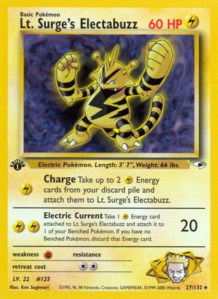 Lt. Surge's Electabuzz (27) (1st Edition) - Gym Heroes