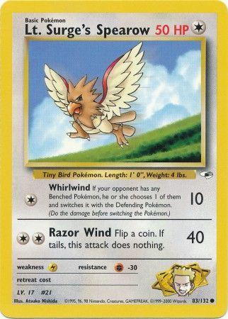 Lt. Surge's Spearow (83) (Unlimited) - Gym Heroes