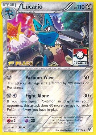 Lucario (Pokemon League) [1st Place] (63) Reverse Holofoil - Fates Collide