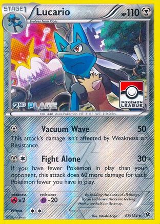 Lucario (Pokemon League) [2nd Place] (63) Reverse Holofoil - Fates Collide