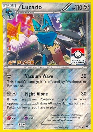 Lucario (Pokemon League) [4th Place] (63) Reverse Holofoil - Fates Collide