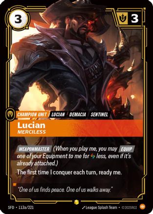 Lucian – Merciless (Alternate Art) (113a) Foil - Spiritforged