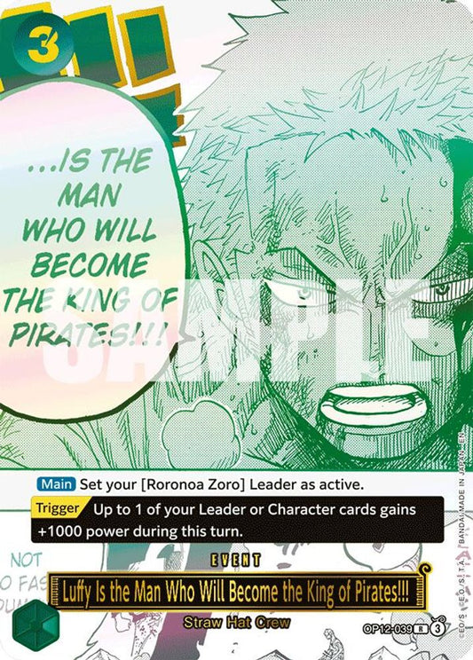 Luffy Is the Man Who Will Become the King of Pirates!!! (Japanese Version 3rd Anniversary Set) (OP12-039) Foil