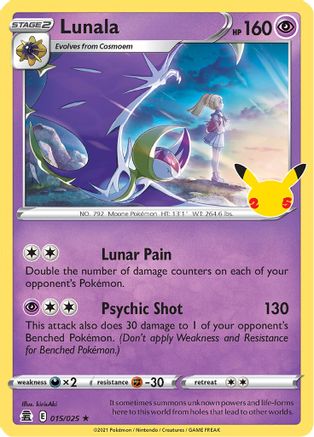 Lunala (15) Holofoil - Celebrations