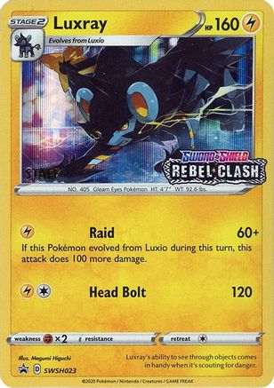 Luxray (Prerelease) [Staff] (SWSH023) Holofoil - Black Star Promos