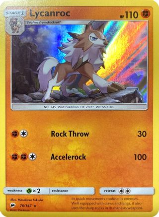 Lycanroc (Water Web Holo) (76) Holofoil - Miscellaneous Cards & Products