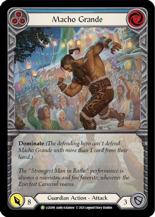 Macho Grande (Blue) (Extended Art) (LGS089) Rainbow Foil - Flesh and Blood: Promo Cards