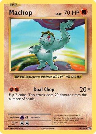 Machop (57) Reverse Holofoil - Evolutions