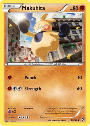 Makuhita (51) Reverse Holofoil - Furious Fists