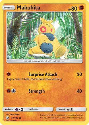 Makuhita (67) Reverse Holofoil - Sun & Moon