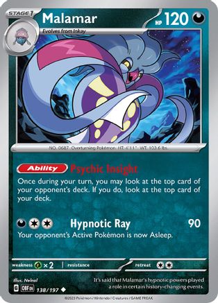 Malamar (138) Reverse Holofoil - Obsidian Flames