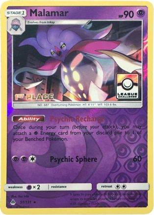 Malamar (League Challenge) [1st Place] (51) Reverse Holofoil - League & Championship Cards