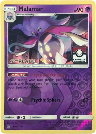Malamar (League Challenge) [4th Place] (51) Reverse Holofoil - League & Championship Cards