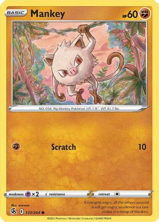 Mankey (133) Reverse Holofoil - Fusion Strike
