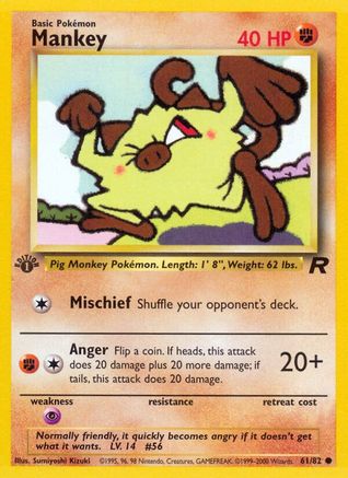 Mankey (61) (1st Edition) - Team Rocket