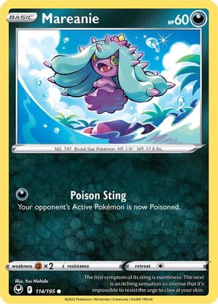 Mareanie (114) Reverse Holofoil - Silver Tempest