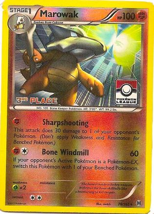 Marowak (Pokemon League) [3rd Place] (78) Reverse Holofoil - League & Championship Cards