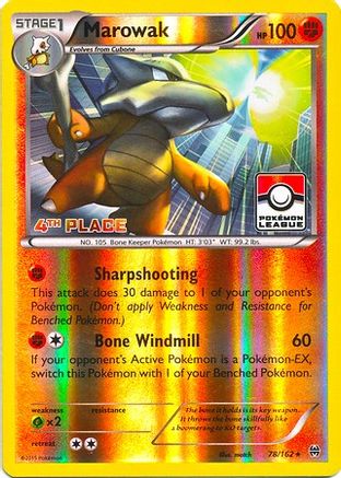 Marowak (Pokemon League) [4th Place] (78) Reverse Holofoil - League & Championship Cards