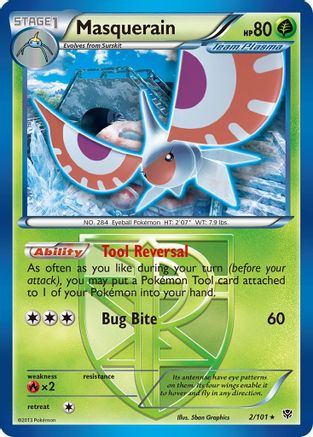 Masquerain (Team Plasma) (2) Reverse Holofoil - Plasma Blast
