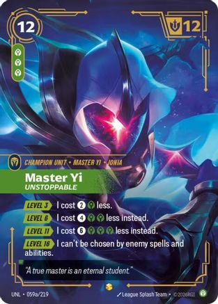 Master Yi – Unstoppable (Alternate Art) (059a) Foil - Unleashed