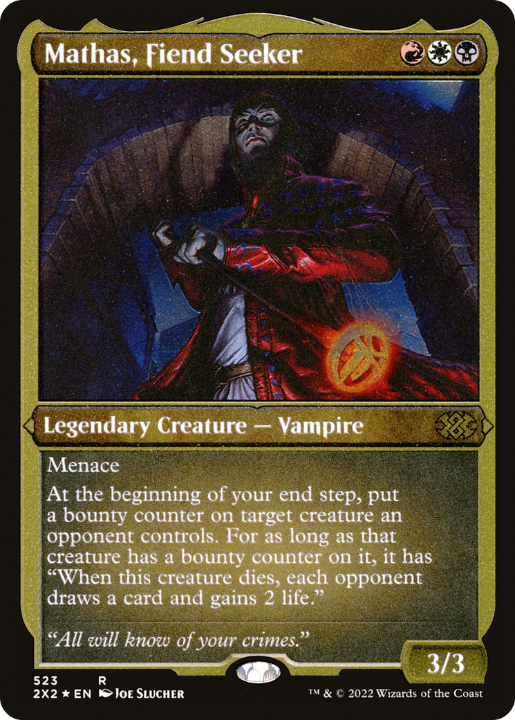 Mathas, Fiend Seeker (523) Etched Foil - Double Masters 2022