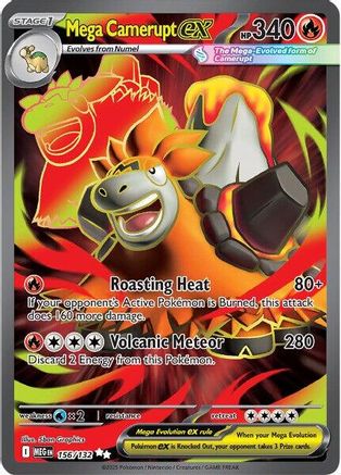 Mega Camerupt ex (Full Art) (156) Holofoil - Mega Evolution