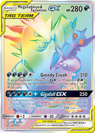 Mega Sableye & Tyranitar GX (245) Holofoil - Unified Minds