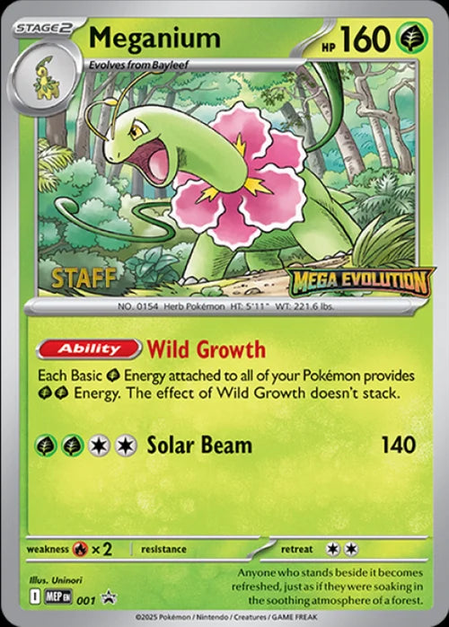 Meganium (Prerelease) [Staff] (1) Holofoil - Black Star Promos