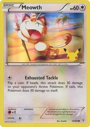 Meowth (20th Anniversary) (53) Holofoil - Miscellaneous Cards & Products
