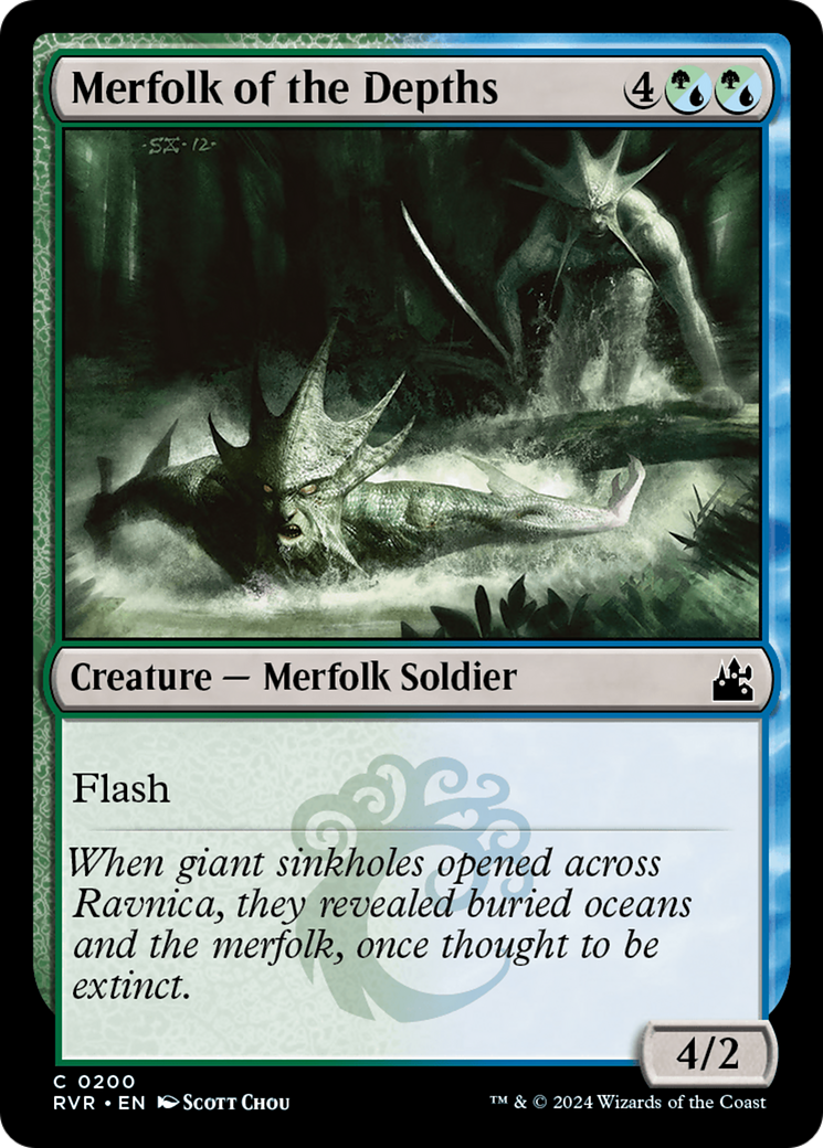 Merfolk of the Depths (200) Foil - Ravnica Remastered