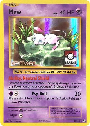 Mew (League Challenge) [4th Place] (53) Holofoil - League & Championship Cards