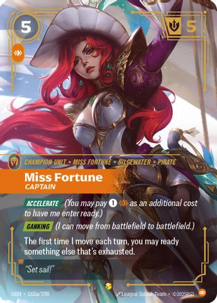 Miss Fortune – Captain (Alternate Art) (162a) Foil - Origins