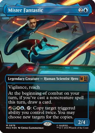 Mister Fantastic (Borderless) (876) Surge Foil - Commander: Marvel Super Heroes