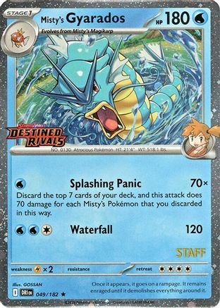 Misty's Gyarados (Prerelease) [Staff] (49) Holofoil - Miscellaneous Cards & Products