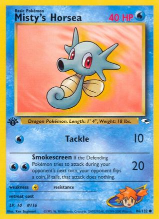 Misty's Horsea (86) (1st Edition) - Gym Heroes