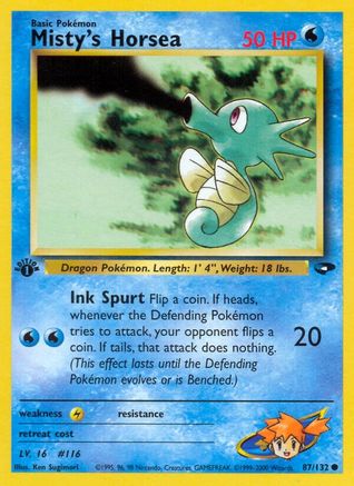 Misty's Horsea (87) (1st Edition) - Gym Challenge