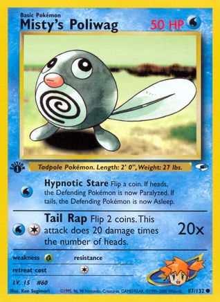 Misty's Poliwag (87) (1st Edition) - Gym Heroes