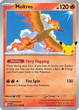 Moltres (11) Holofoil - 30th Celebration