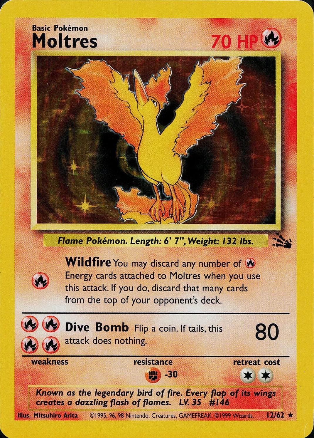 Moltres (12) (Unlimited) Holofoil - Fossil