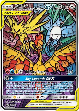 Moltres & Zapdos & Articuno GX (Alternate Full Art) (SM210) Holofoil - Black Star Promos