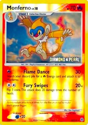 Monferno (Diamond & Pearl) (56) Reverse Holofoil - Burger King Promos
