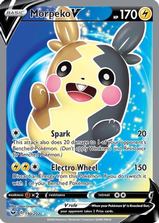 Morpeko V (Full Art) (190) Holofoil - Sword & Shield