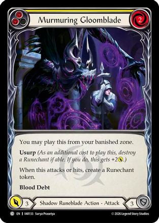 Murmuring Gloomblade (Yellow) (IAR133) Rainbow Foil - Usurp the Shadow Throne