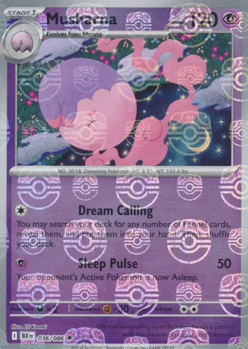 Musharna (Master Ball Pattern) (36) Reverse Holofoil - Black Bolt
