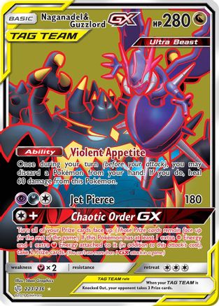 Naganadel & Guzzlord GX (Full Art) (223) Holofoil - Cosmic Eclipse